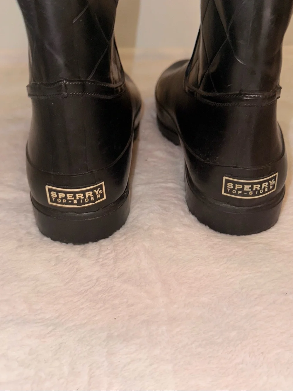 Sperry Quilted Black Rain Boots